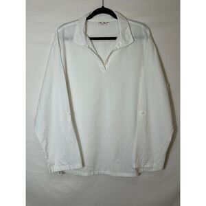 Island Importers Women's 100% Linen Tunic Top with Tab Sleeves Plus Size XXL